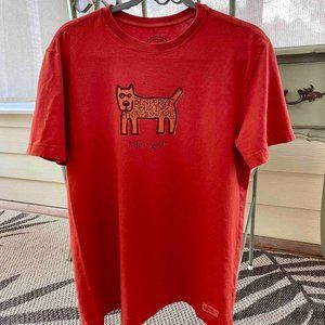 Women’s Life is Good Short Sleeve Crusher Tee, “Be the Person Your Dog …”